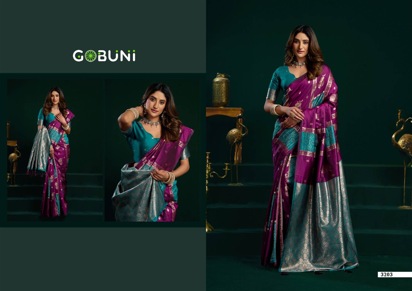 SWARA BY GOBUNI 3201 TO 3206 Series Indian Traditional Wear Collection Beautiful Stylish Fancy Colorful Occasional Wear Silk Sarees At Wholesale Price